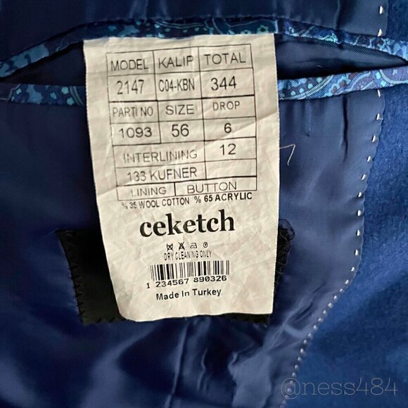 Ceketch Royal Blue Wool Coat 44R - Picture 10 of 10